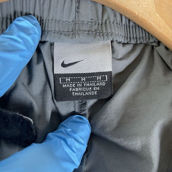 Nike Nylon Track Pants Men's Medium Y2K Baggy Gray Activewear Drawstring Gym VTG - Picture 2 of 8